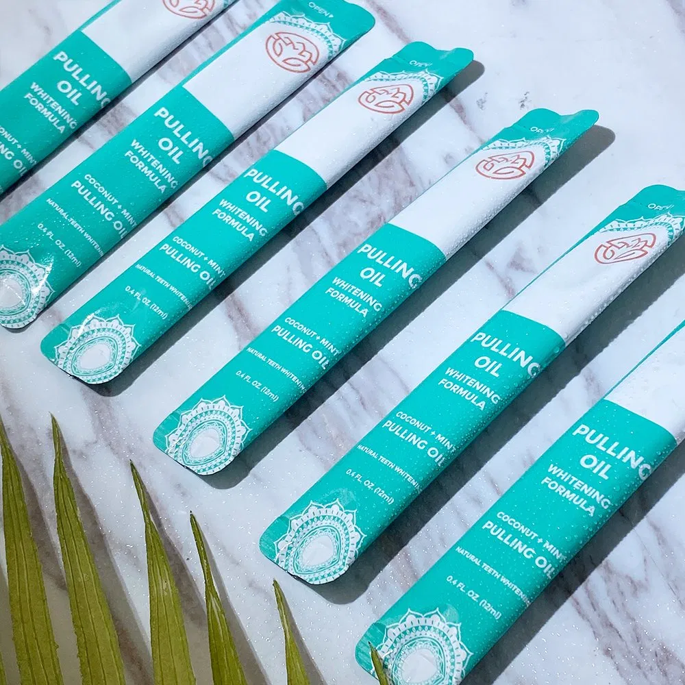 Custom Logo Mouthwash Oil Pulling Sachet 20 PCS Seed Oil Extract Mint Mouth Wash Travel Size