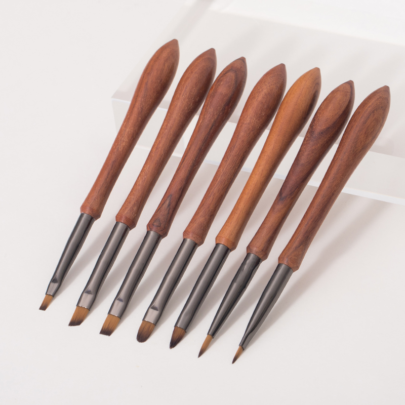 Guyo New Design Wood Handle 100% Kolinsky Nail Brush Set
