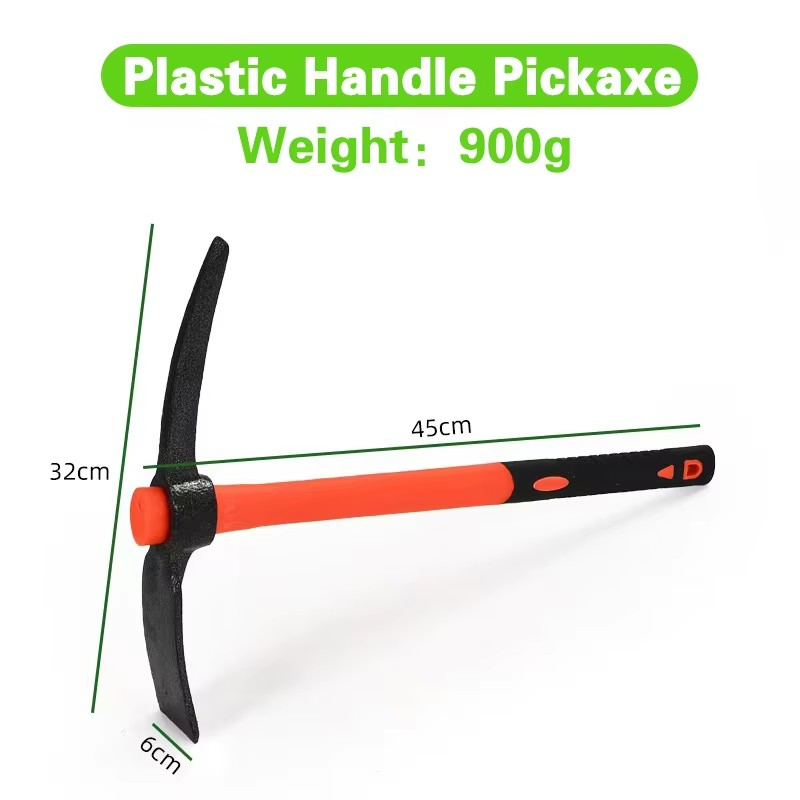 Carbon Steel Small Hoe Fiberglass Handle Pickaxe Garden Tool