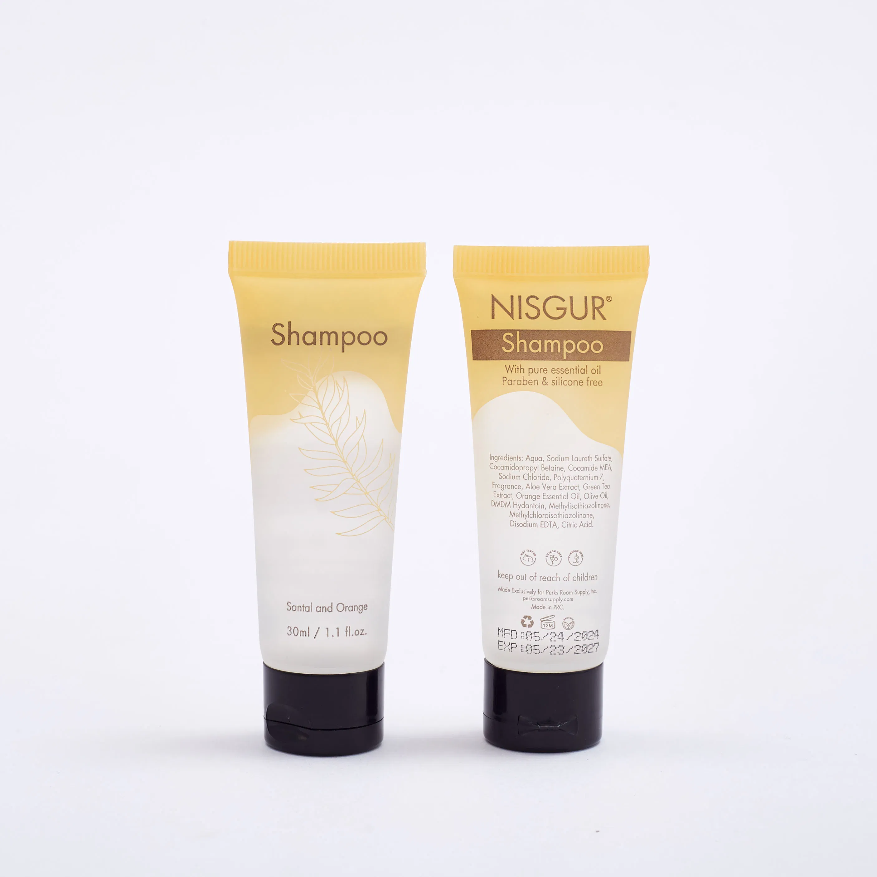 Elegant Hotel Amenities Kit: Shampoo, Conditioner, Body Lotion, Shower Gel Tubes