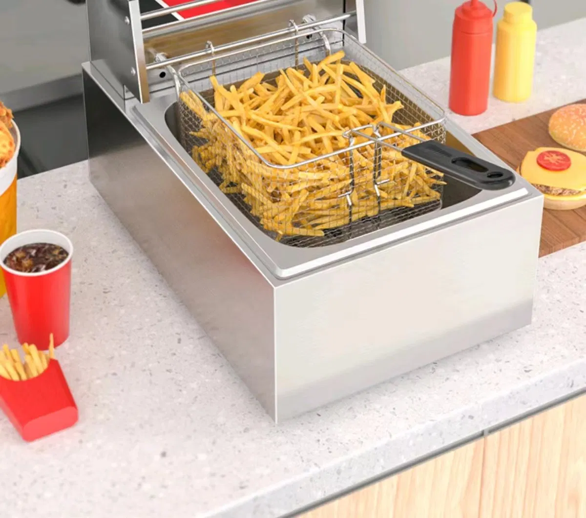 Wholesale Electric Fryer Commercial Deep Fryer French Fries Machine Snack Equipment