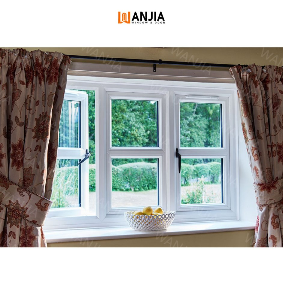 Hot Insulation Soundproof Casement Window UPVC Vinyl Double Tempered Glass Window