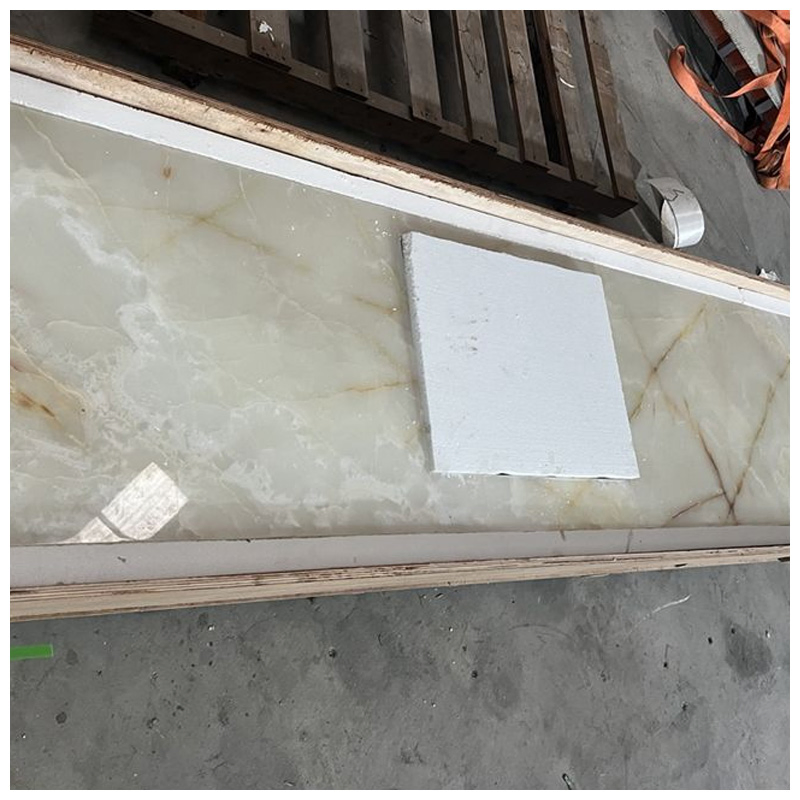 Translucent Snow White Onyx Marble Vanity Tops