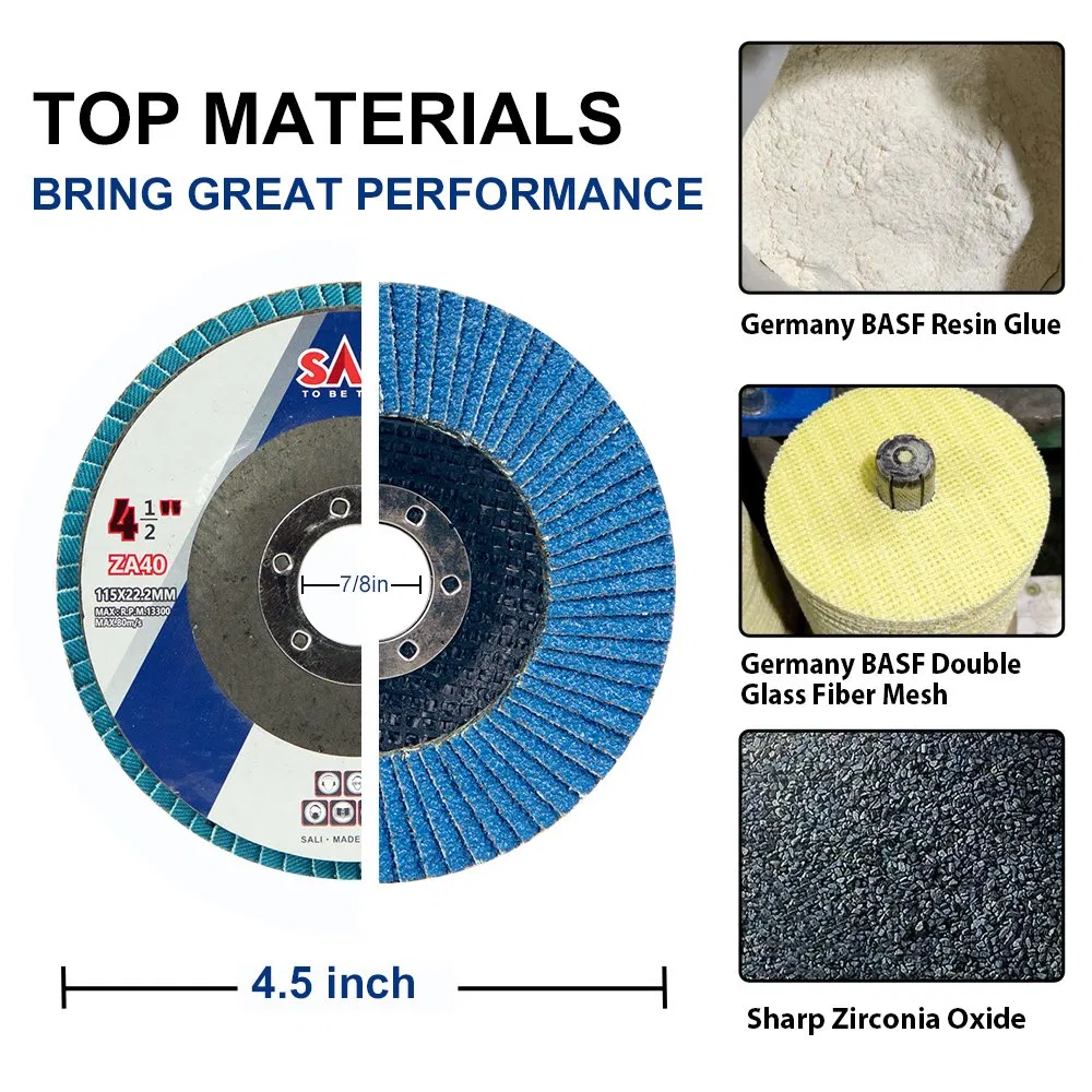 Sali Abrasive Tools for Angle Grinder Blue Zirconia Alumina Flap Disc