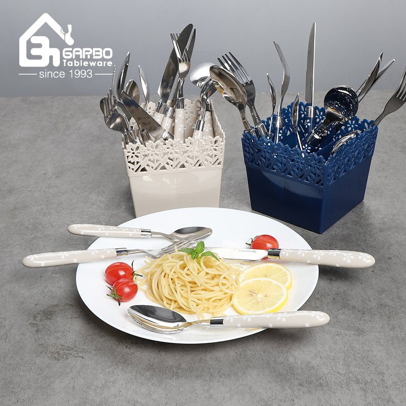 Flower Plastic Handle 2mm Thickness Dinner Fork