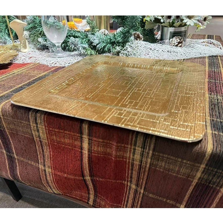 Quality Assured 33X1.5cm Dimensions Plastic Disposable Fine Dining Restaurant Charger Plate