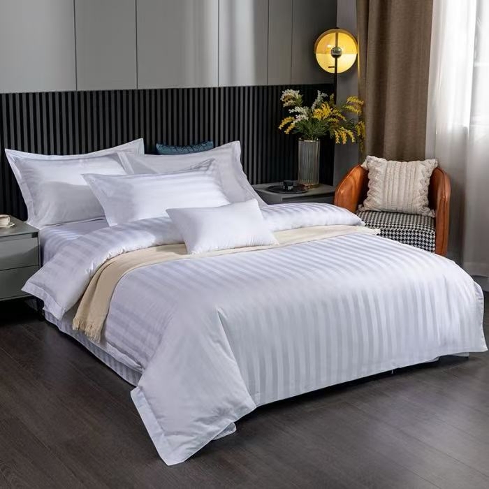 Nantong White Cotton Hotel Bed Sheets