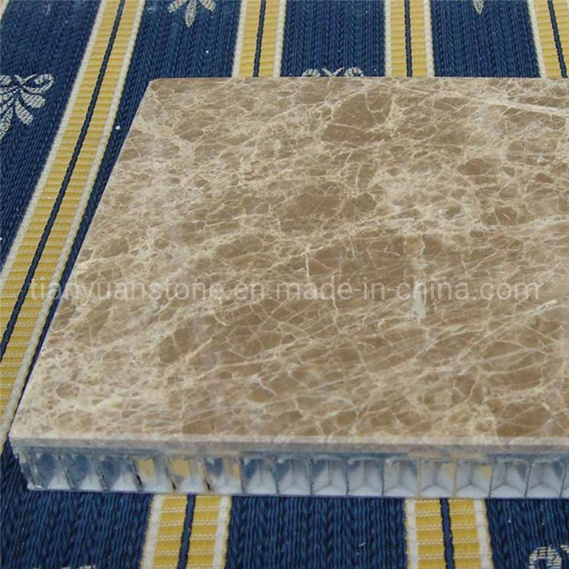 Light Emperador Marble Aluminum Honeycomb Panel Composite Wall Panel