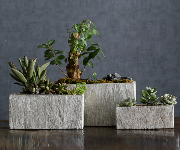 Горшки бетонные прямоугольные для сада патио