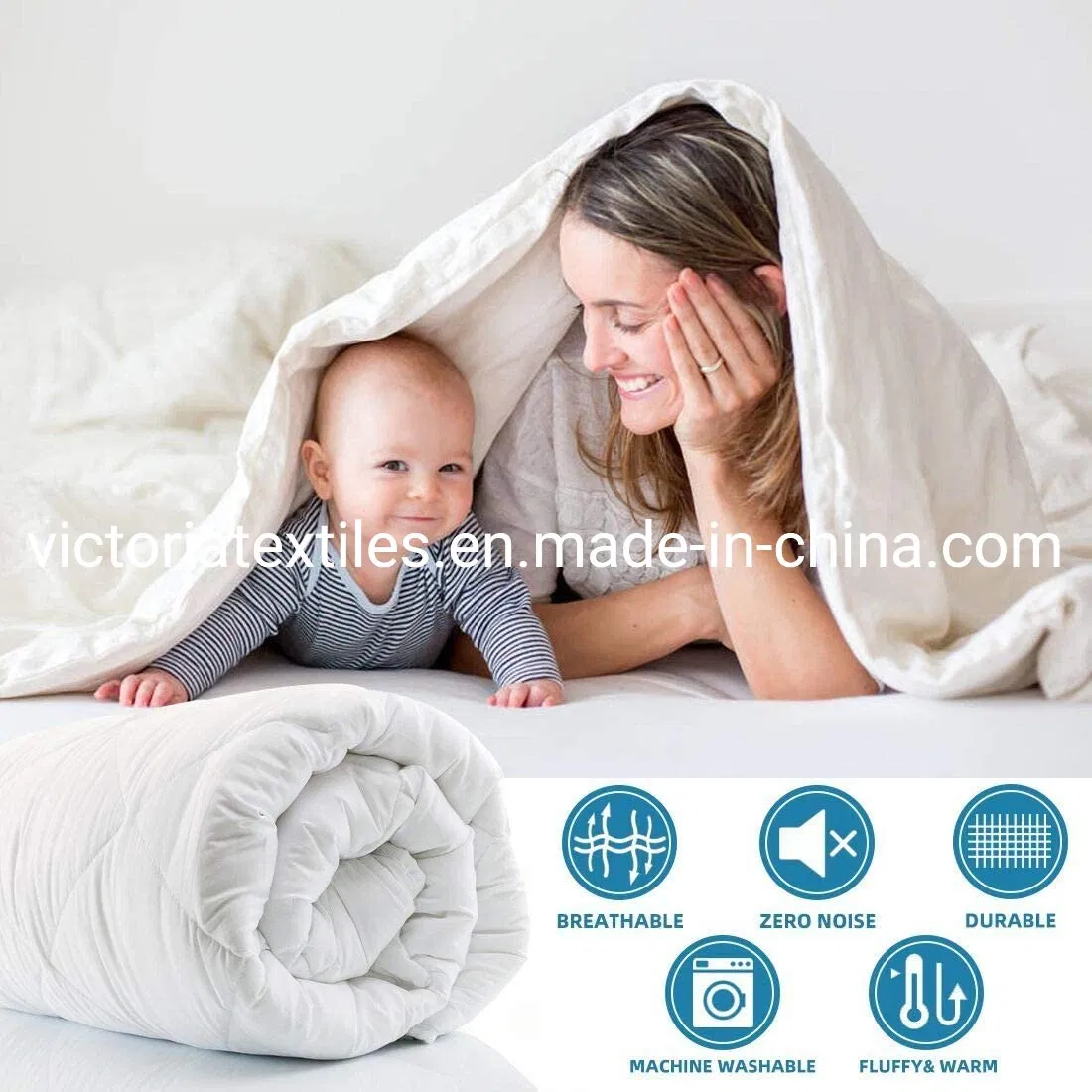 Bedding Comforter Duvet Insert - Quilted Comforter with Corner Tabs - Box Stitched Down Alternative Comforter