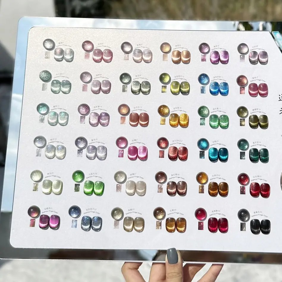 Kerui Set Whitening Nude Powder Ice Crystal Cat Eye Gel Nail Polish