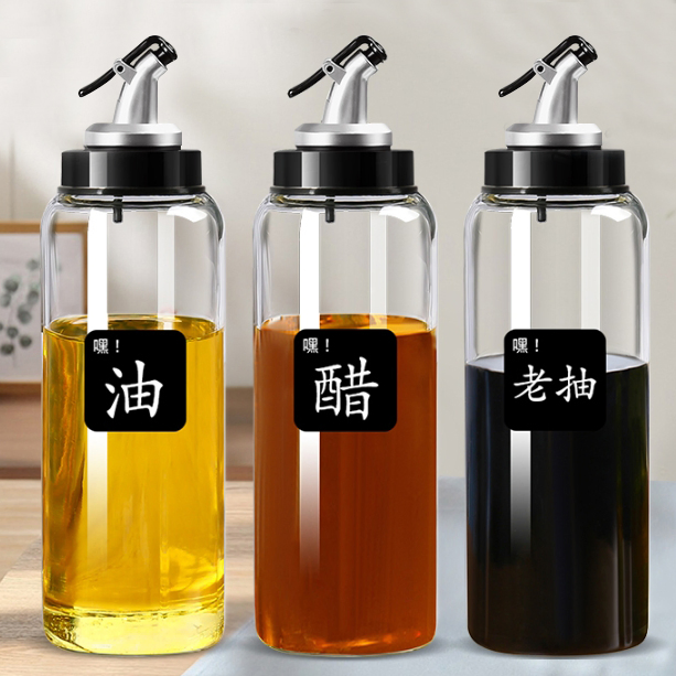 Wholesale Cooking Olive Oil Glass Bottles 100ml 250ml 500ml Empty Transparency Round Vinegar Sauce Bottles with Metal Caps