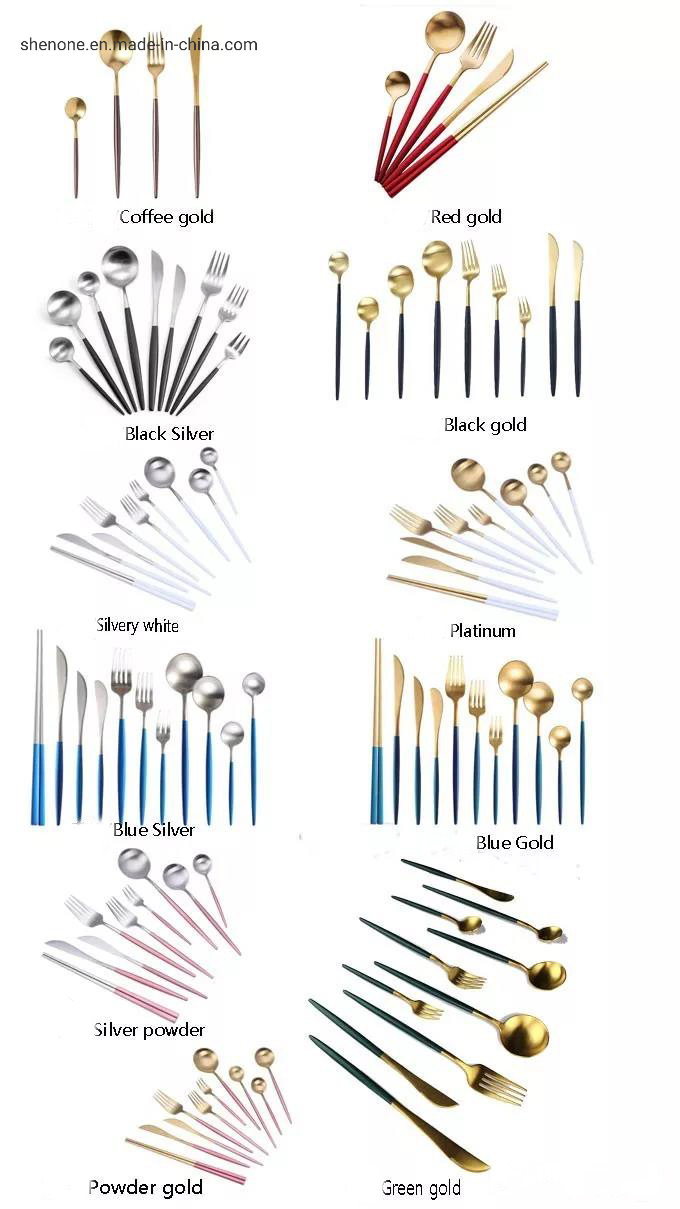 Shenone Black Coating Stainless Steel Dinnerware Spoon Set Knife Fork for Wedding Event