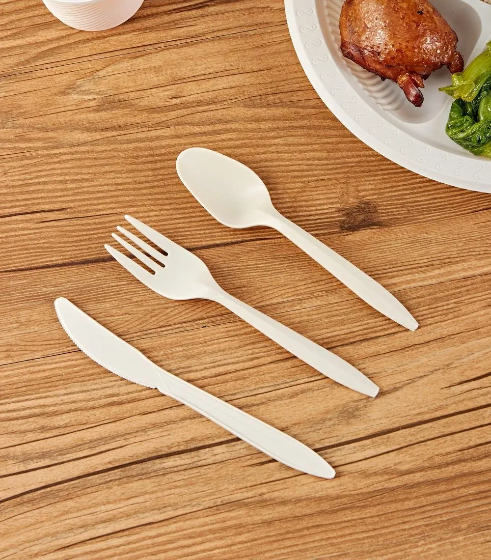 Disposable Biodegradable Tableware Cutlery Set Disposable Fork Cornstarch Knife Spoon