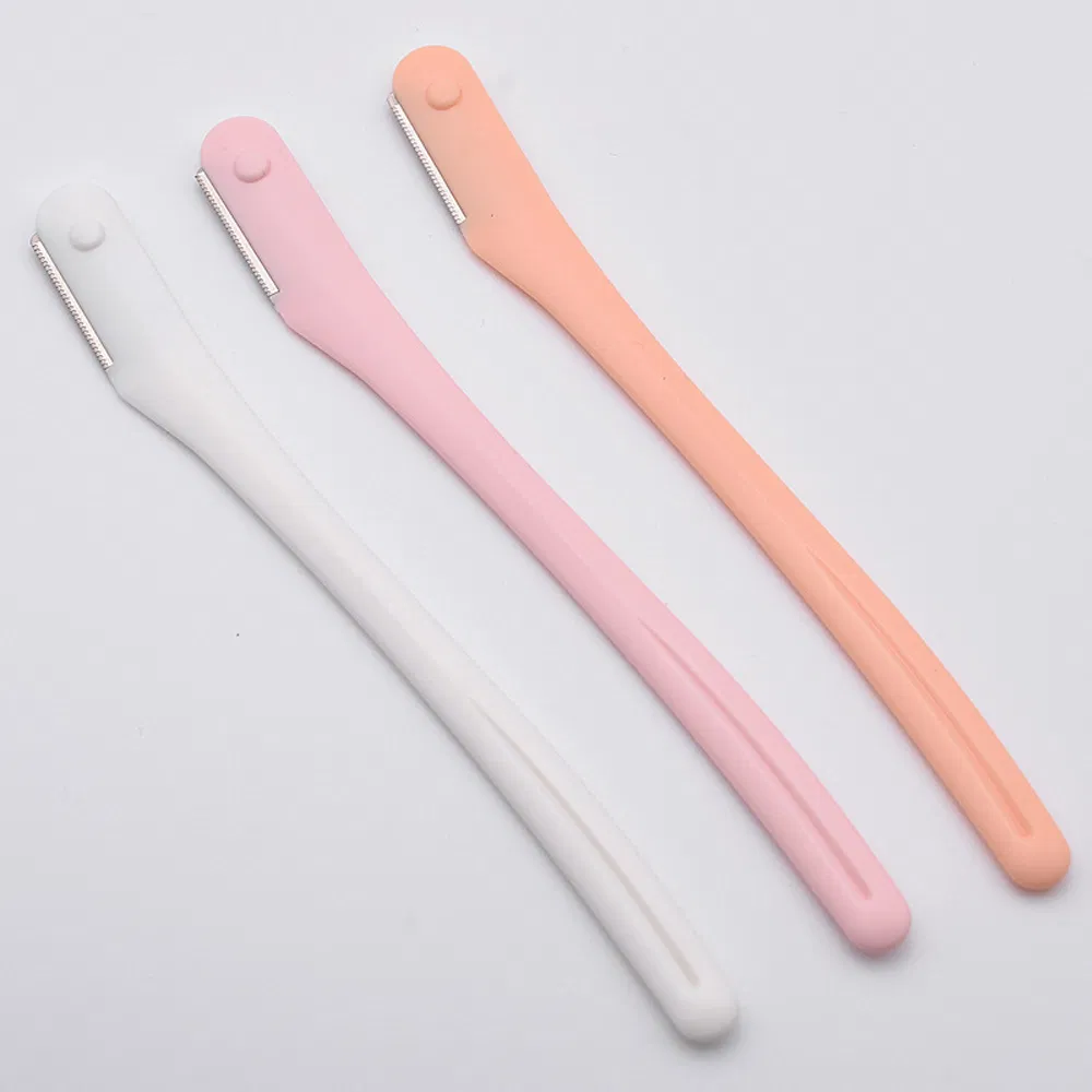 OEM Woman Facial Razor Device Safety Round Eyebrow Trimmer Razor with Plastic Cover