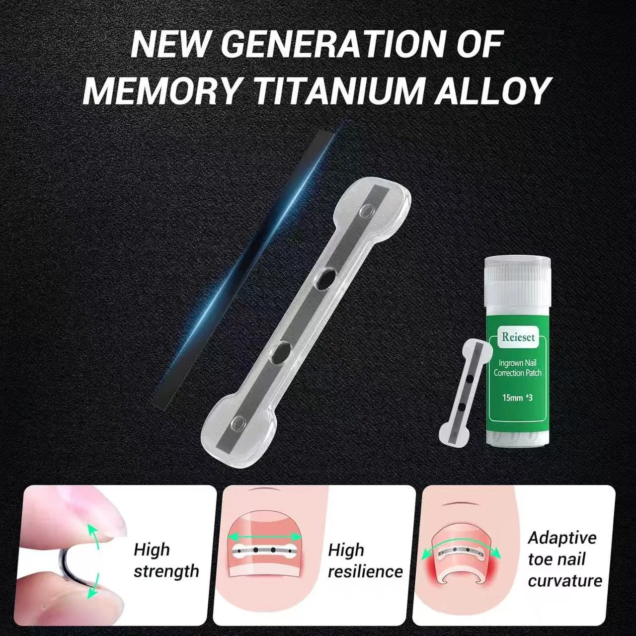 Professional Home Care for Curved Nails Titanium Alloy Ingrown Toenail Treatment