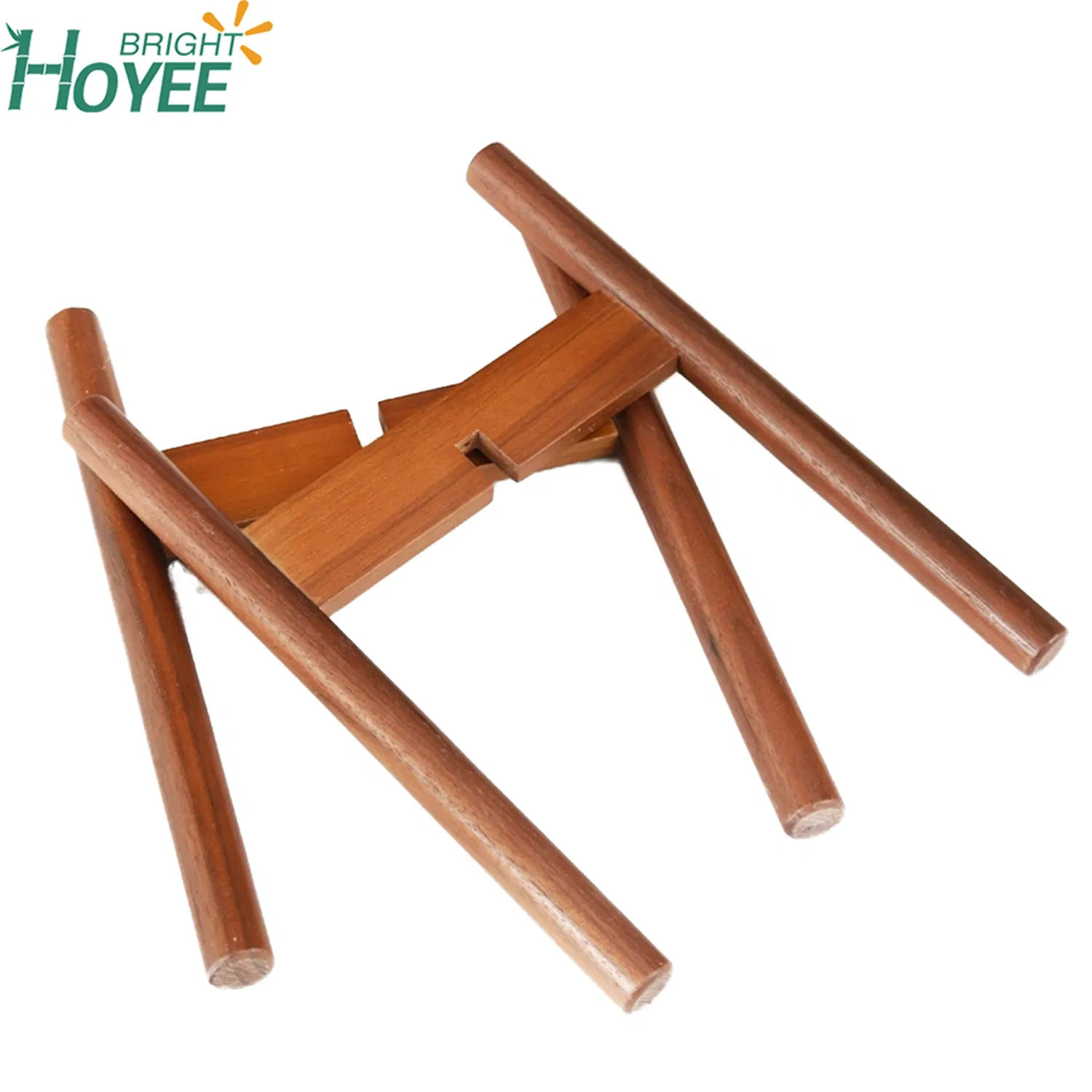 Bamboo Plant Stand MID Century Wood Flower Pot Holder Dark Brown