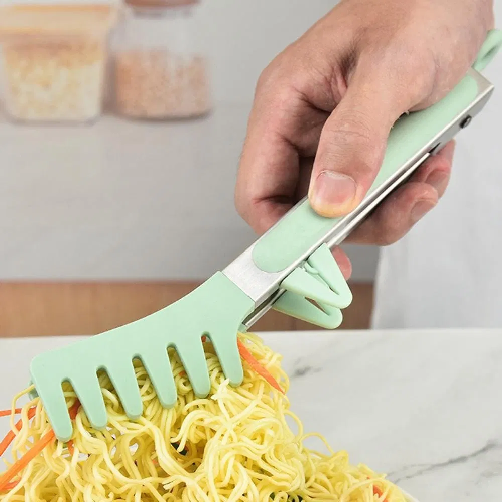 Silicone Food Tong Stainless Steel Handle Kitchen Tongs Silicone Non-Slip Spatula Tongs Jagged Tongs Kitchen Accessories