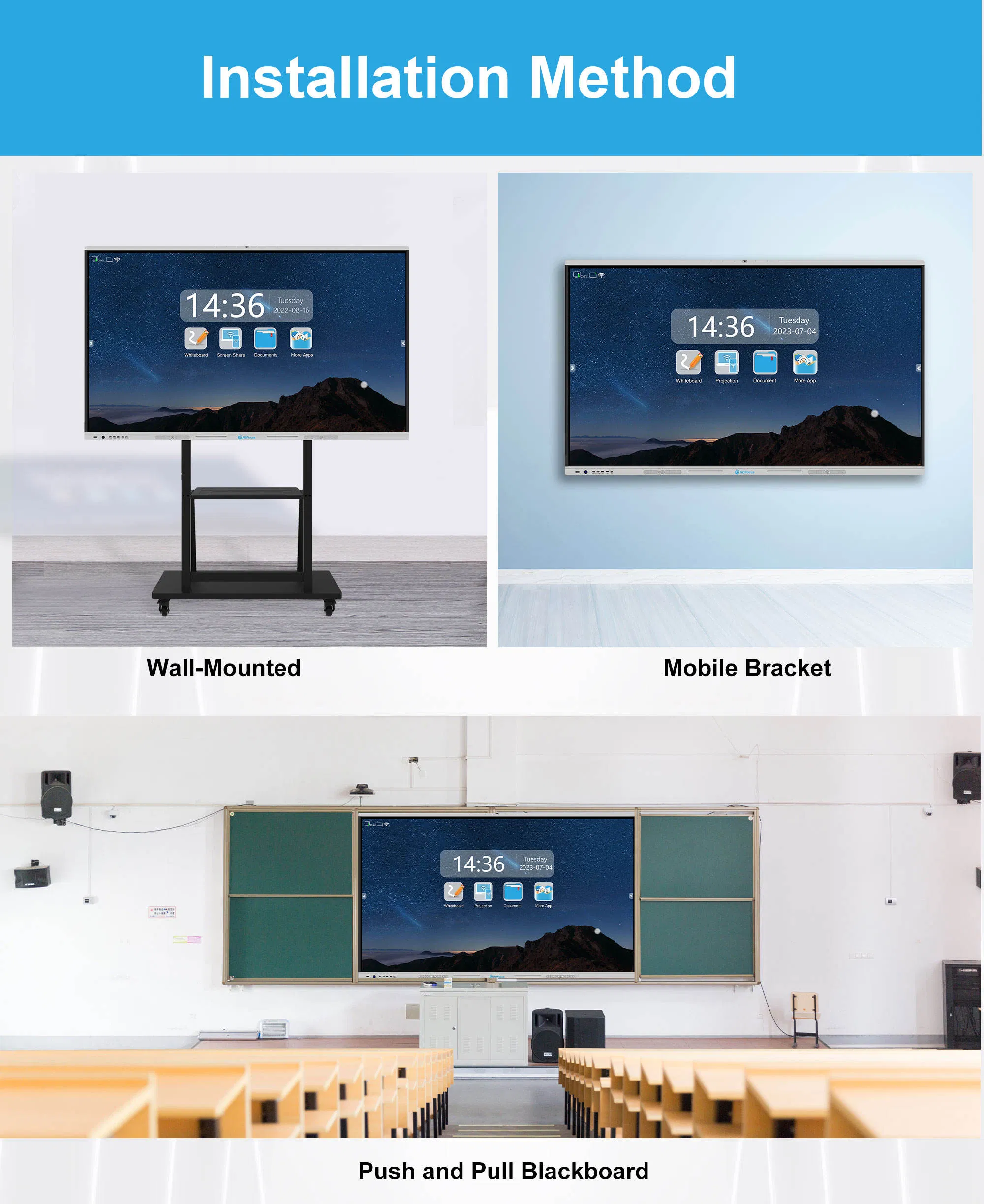 Interactive Flat Panel Smart Board for Enhanced Classroom Collaboration Solutions