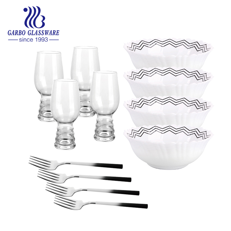 Столовый набор 12 предметов из опалового стекла