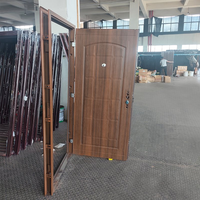 Good Quality Price Classic Garage Flat Sheet Design Commercial Security Front Simple Exterior Steel Entrance Modern Metal Doors