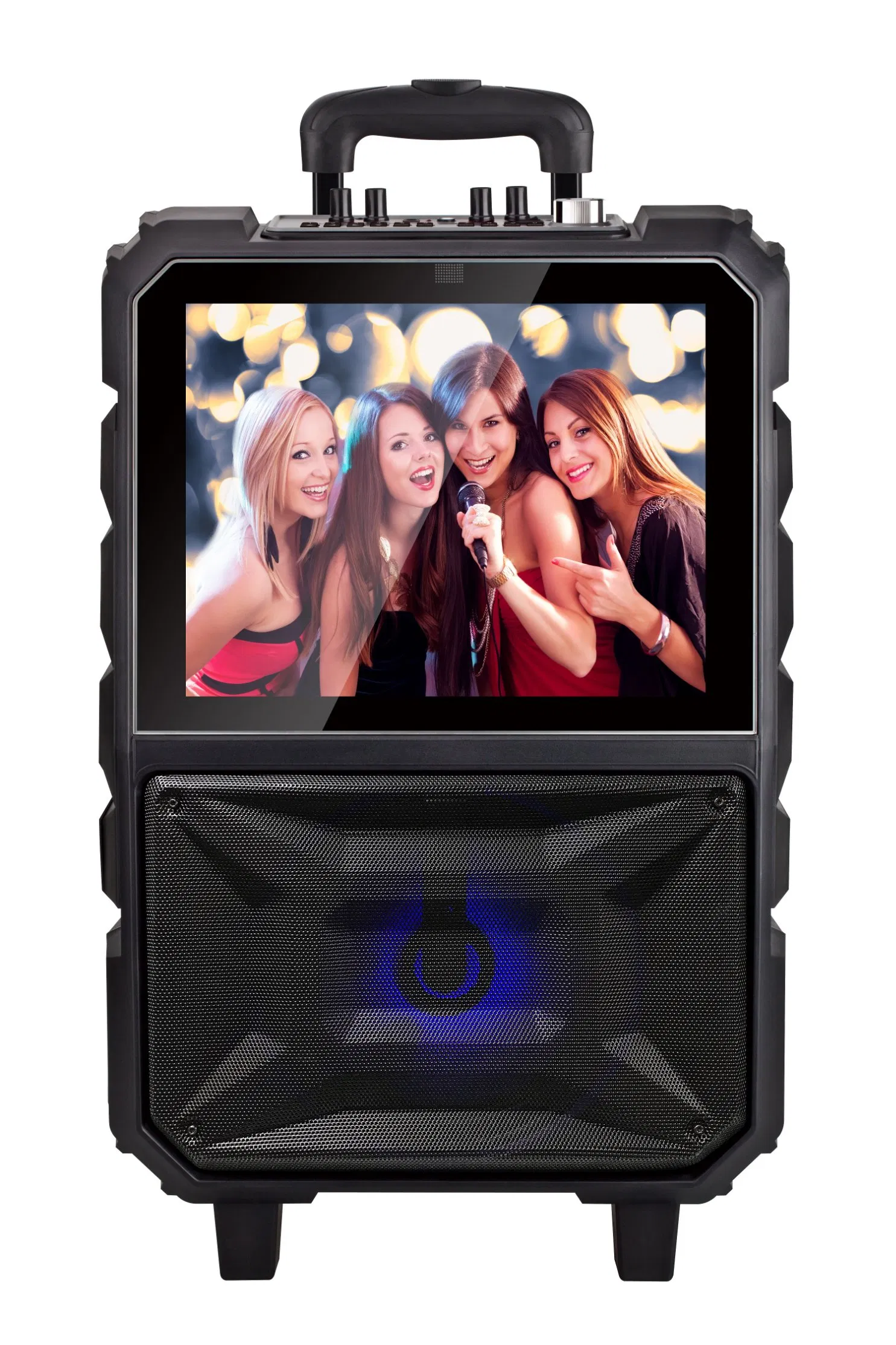 Audio New Arrival 14" Screen Display Trolley Rechargeable Battery WiFi Karaoke Bluetooth Party Speaker