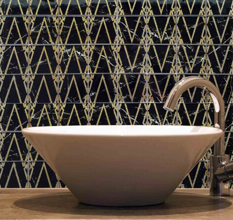 China Factory Wholesales Kitchen Backsplash Bathroom Black Mosaic Tile