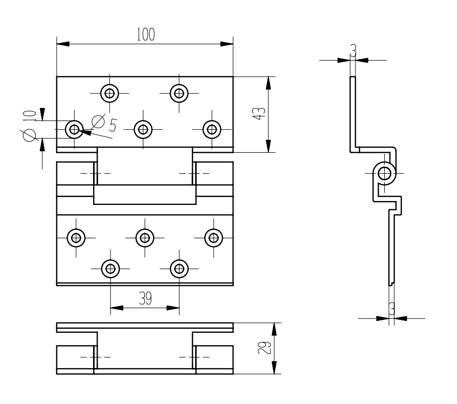 High-Quality Durable Brown Aluminum Alloy Door and Window Hinge