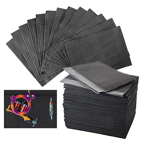 Premium Disposable Patient Apron Waterproof Black Tattoo Bibs 3 Ply