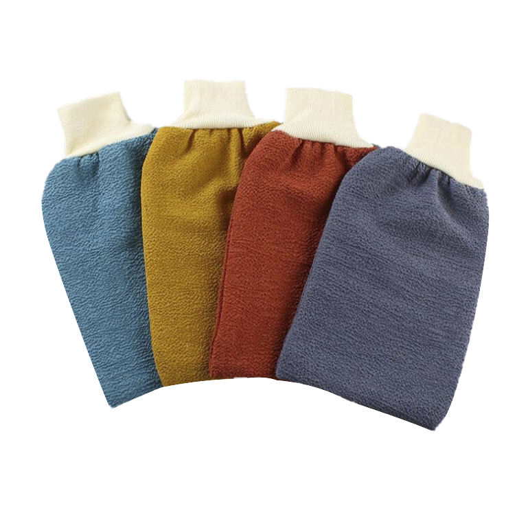 Manufacturers Custom Produce Viscose Exfoliating Glove Wholesale Turkish Exfoliating Body Scrub Glove Moroccan Bath Gloves