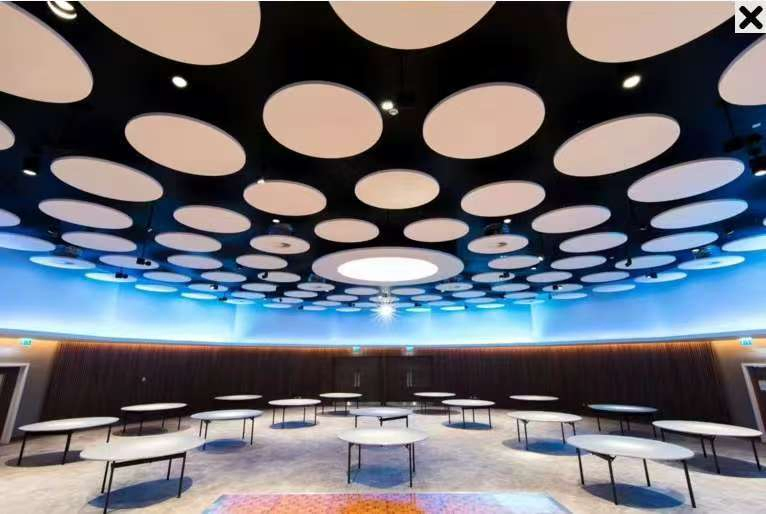 Moisture-Resistant Fiberglass Clouds with 0.9 Nrc Sound Control for Humid Gymnasiums and Swimming Pools