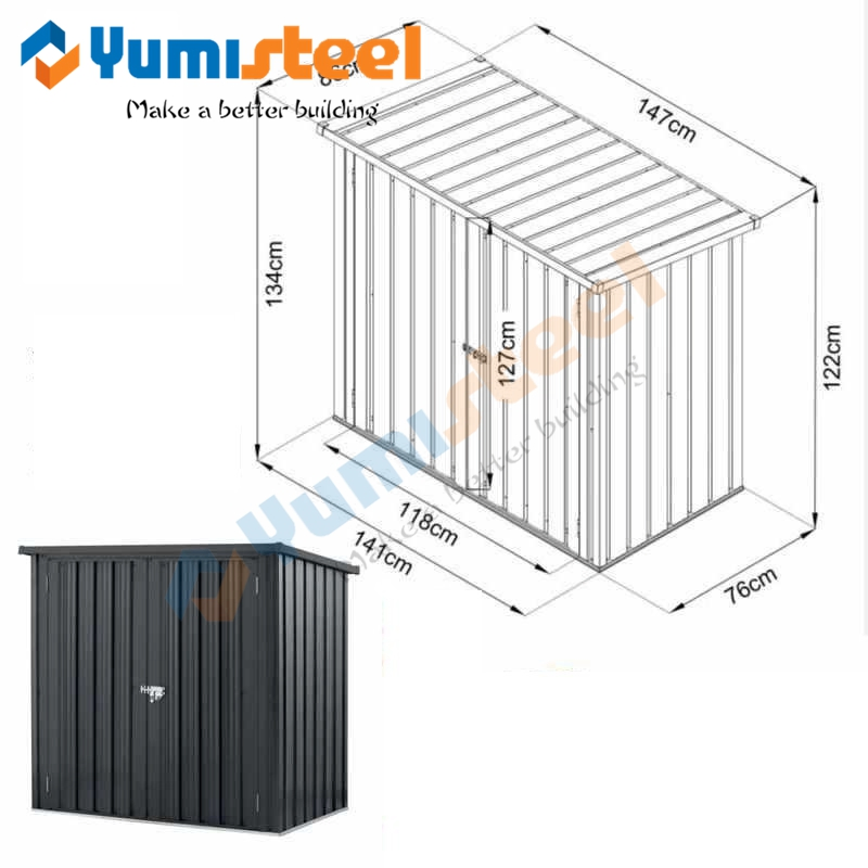 Removable Outdoor Storage Shed Garden Tool Room Tin House