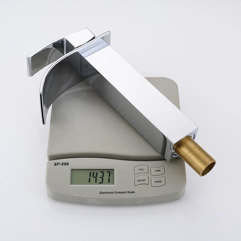 Classic Stainless Steel Deck Mount Waterfall Artistic Bathroom Basin Faucet