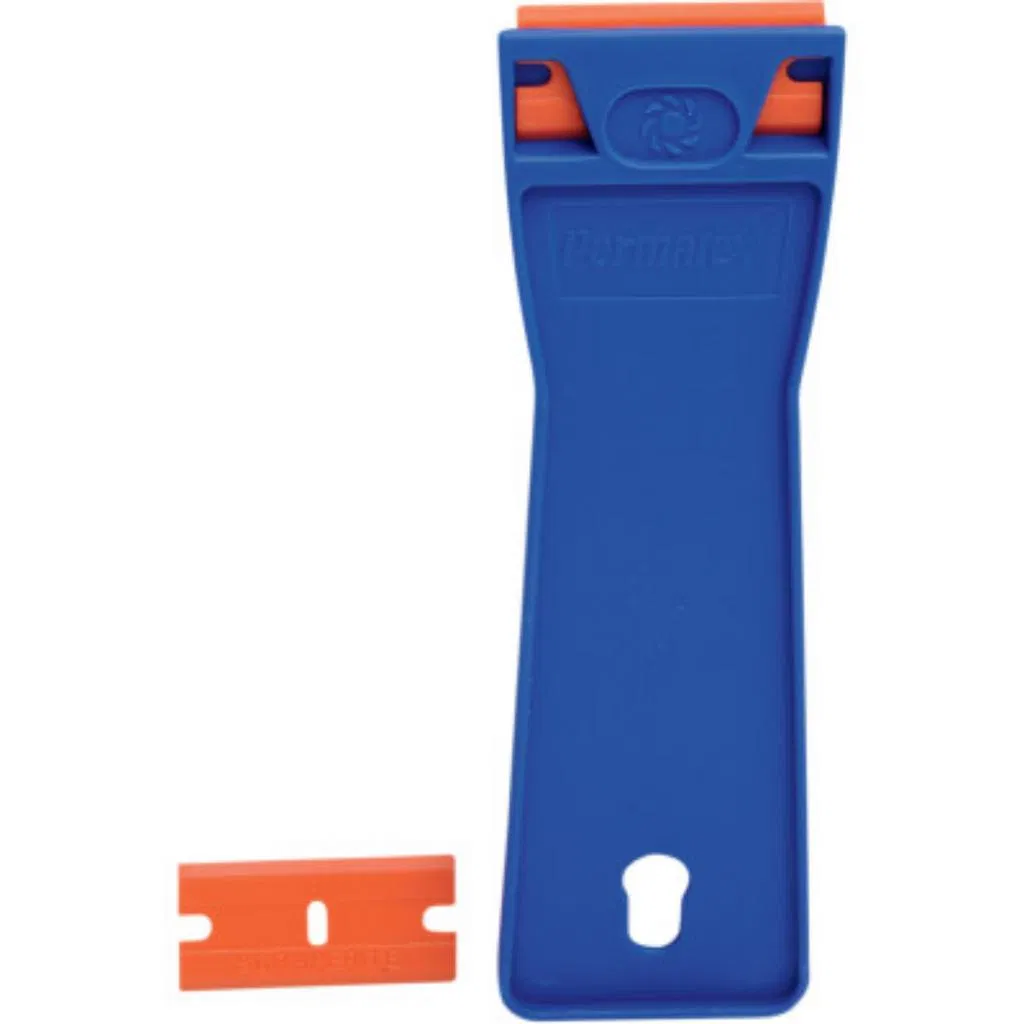 Long Cleaning Scraper Plastic Razor Scraper W/Double-Edged Plastic Blades