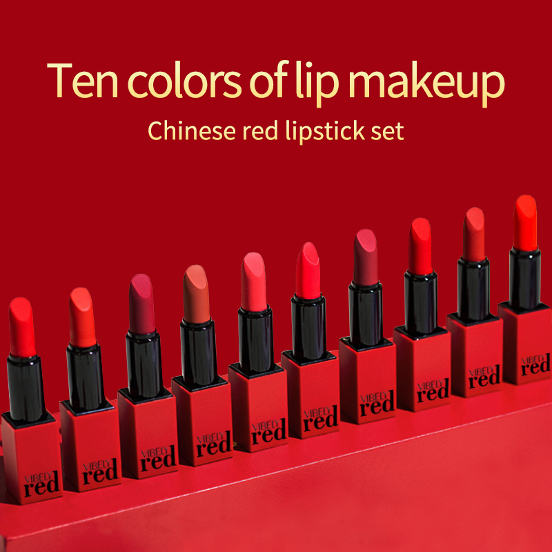 OEM/ODM Factory Makeup Red Smooth Waterproof Lasting Velvet Matte Lipstick Set