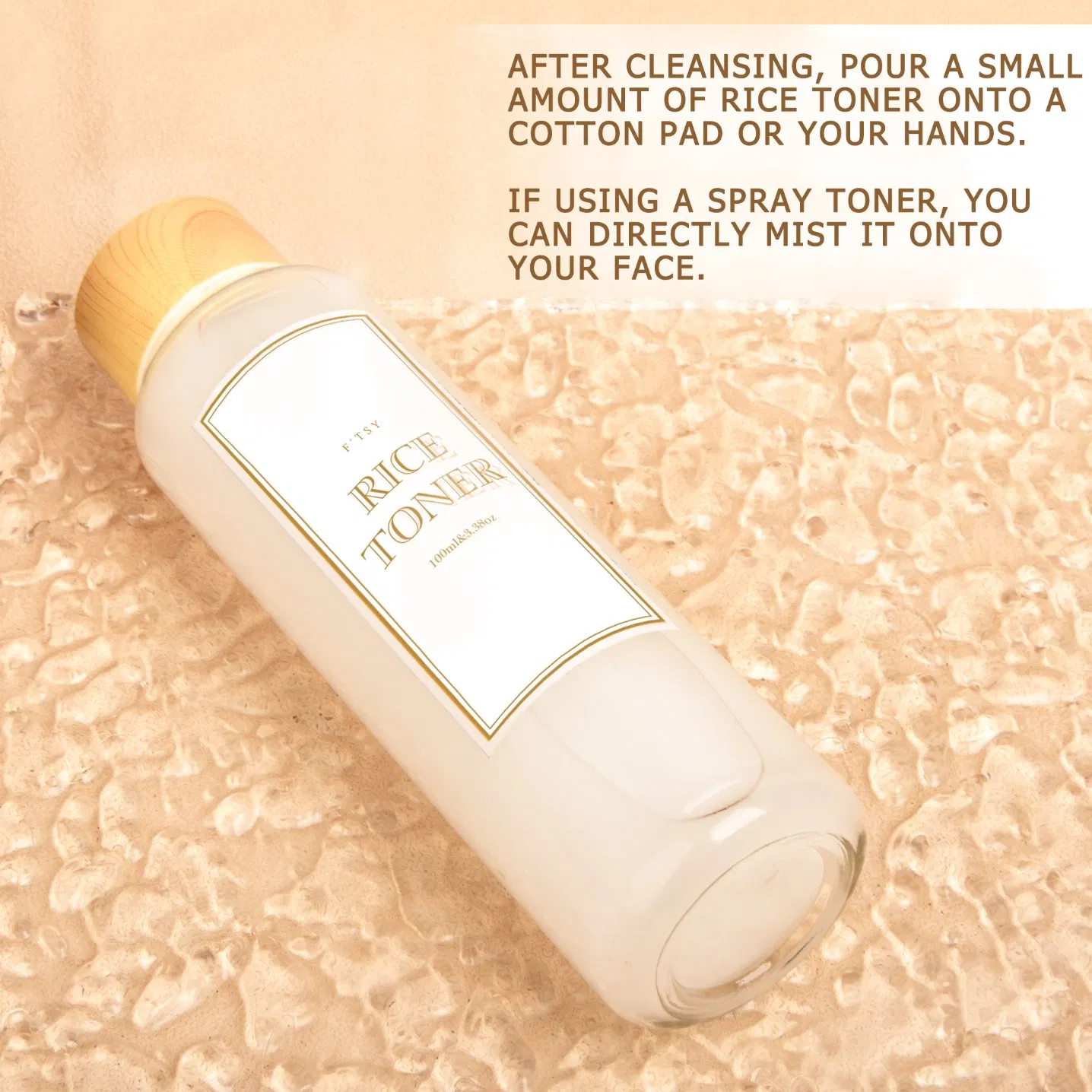 Custom Natural Rice Skin Care Set Facial Lightening Cream Face Toner Anti Aging Face Serum Personal Skincare Set