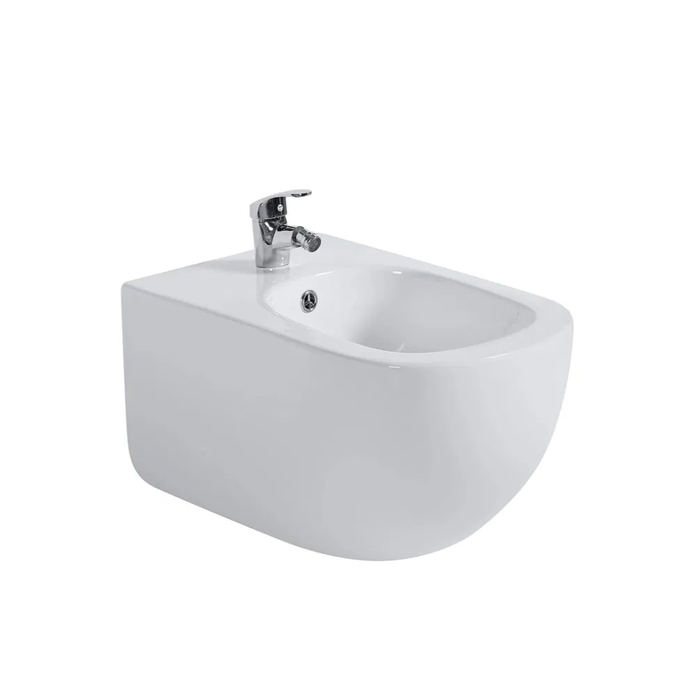 High-Gloss White Ceramic Bidet for Modern Bathroom