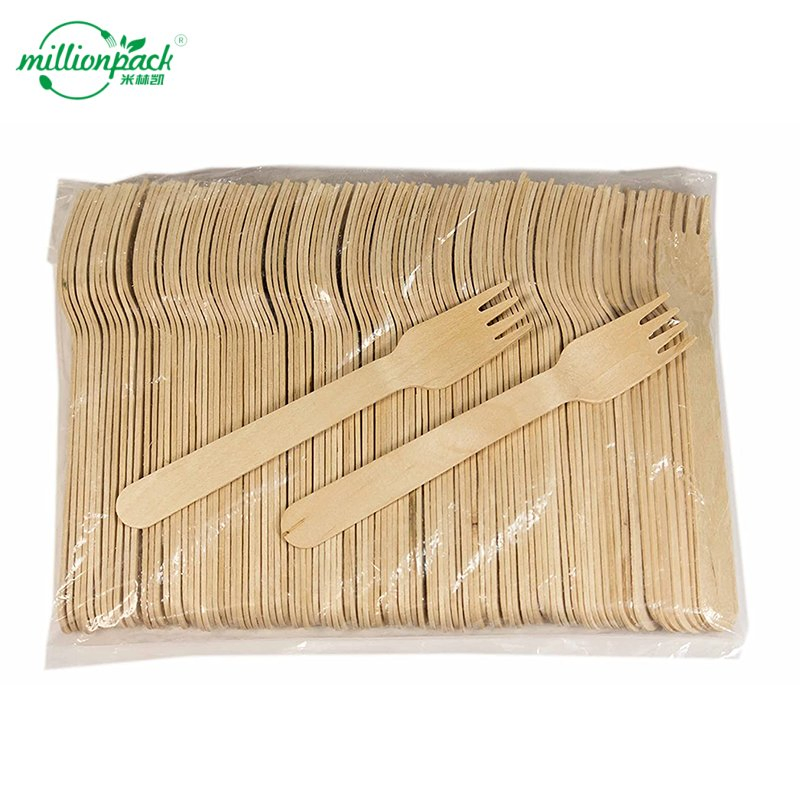 Biodegradable Wooden Fork Natural Party Cutlery Eco Friendly Food Grade