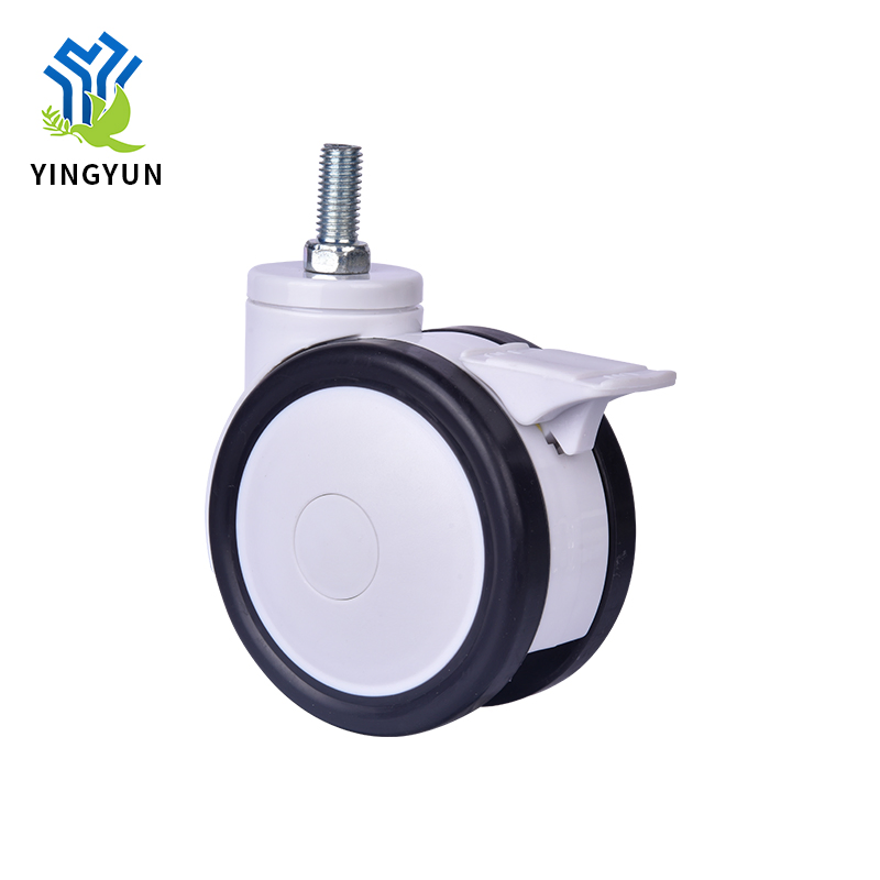 Double Face Plastic Hospital Medical Bed Brake Caster Wheels