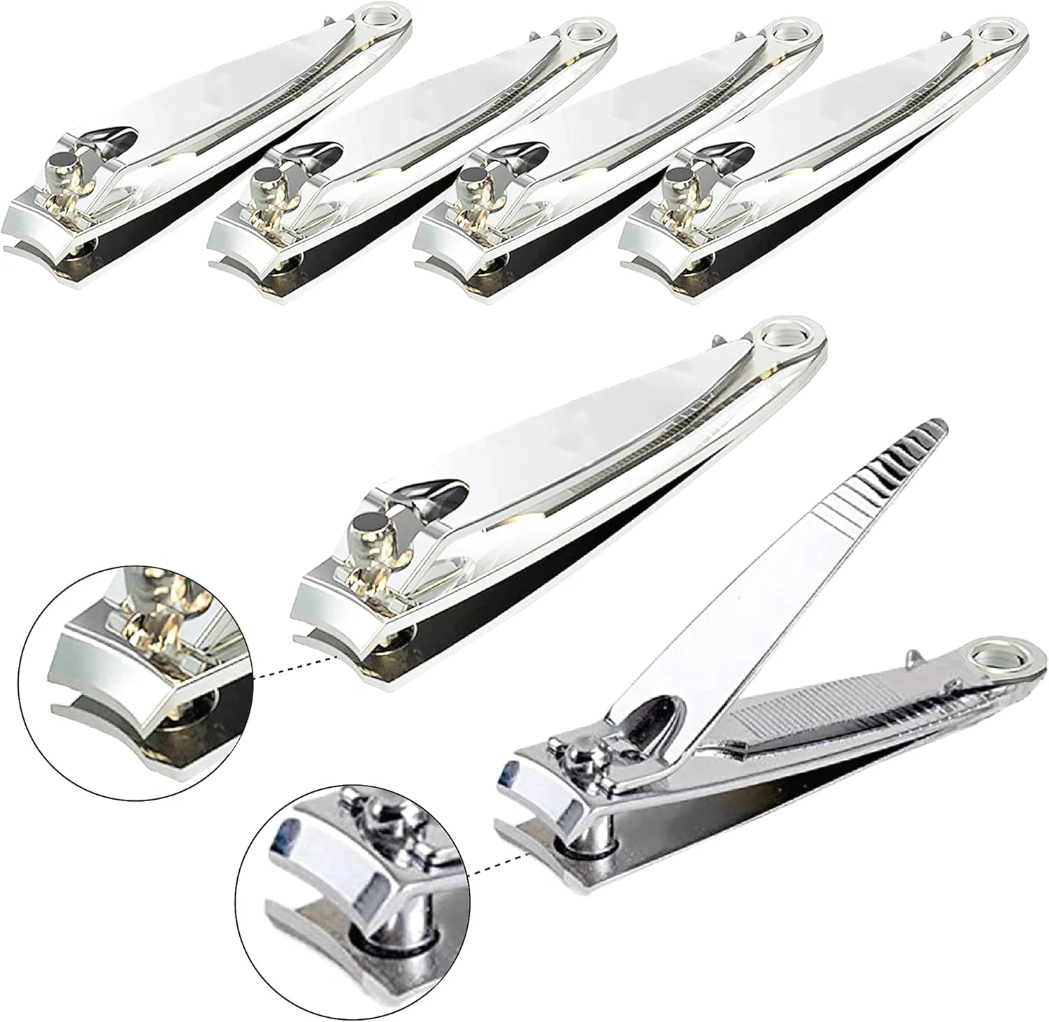 Nail Clippers Set - 2 Pack Stainless Steel Ingrown Toenail Tool, Professional Fingernail & Toenail Clippers for Thick Nails (Pedicure Nail Clippers)