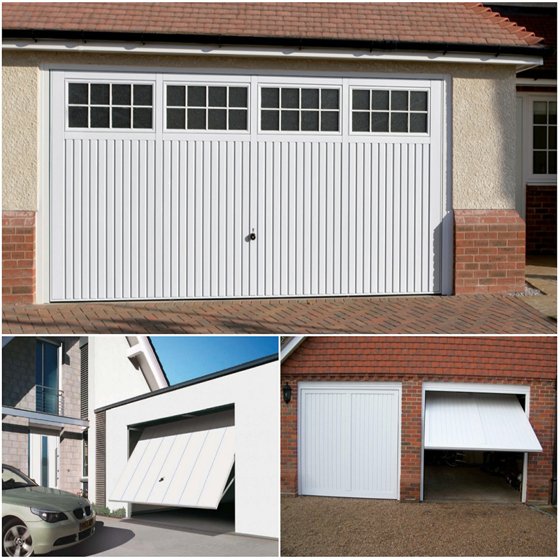 Popular Desiqn Classic Vertical Standard Rib with Windows Steel up-and-Over Garage Doors