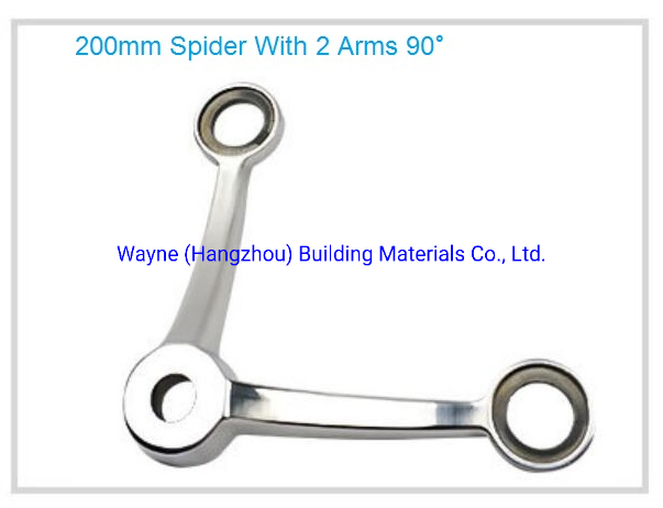 200mm Stainless Steel Glass Spider with 2 Arms 90° ; Glass Fitting Hardware, Point-Fixed Curtain Wall Hardware with High Quality and Best Price