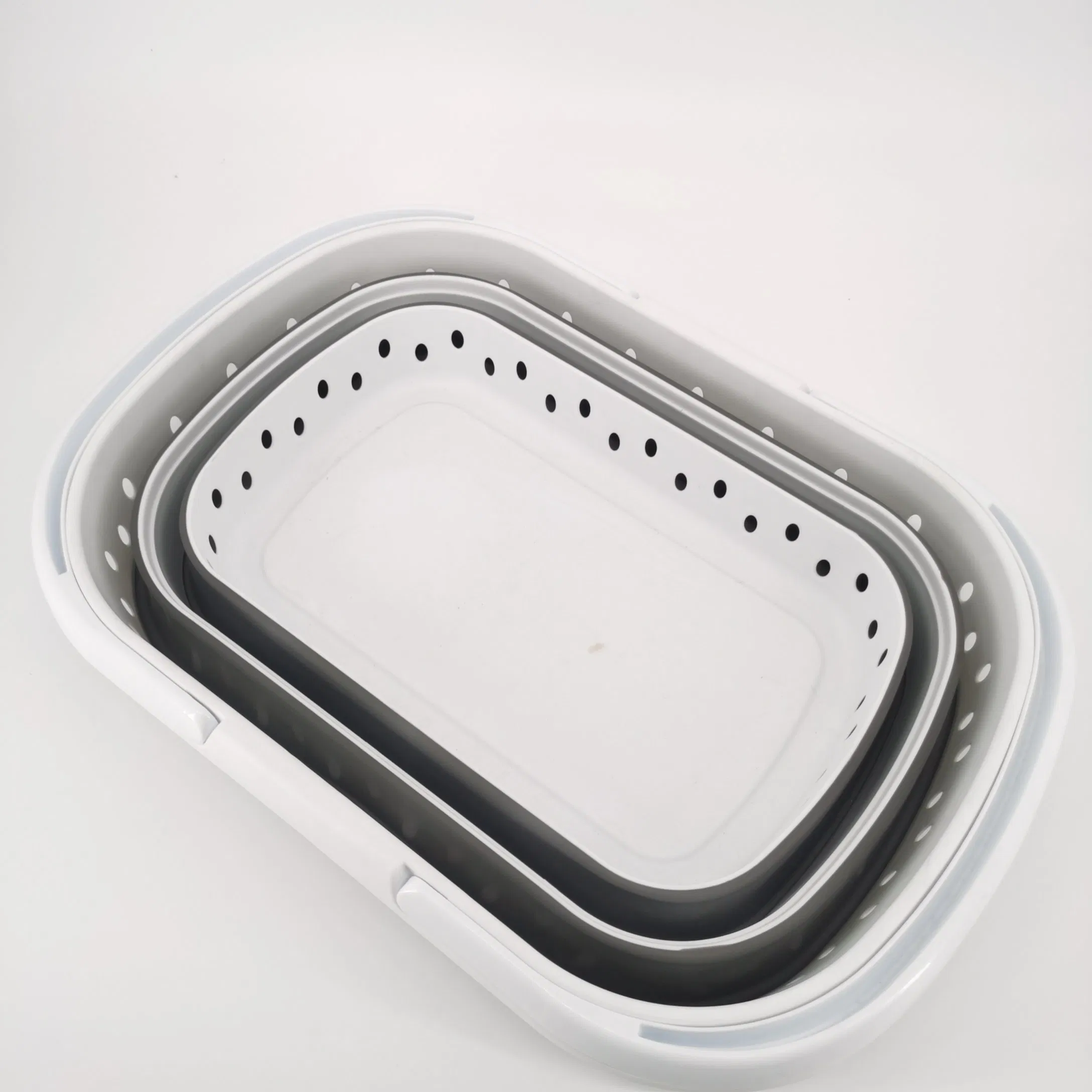 Kitchen Storage Tool Fruit Vegetable Washing Basket Strainers Collapsible Colander Folding Drain Basket Basin