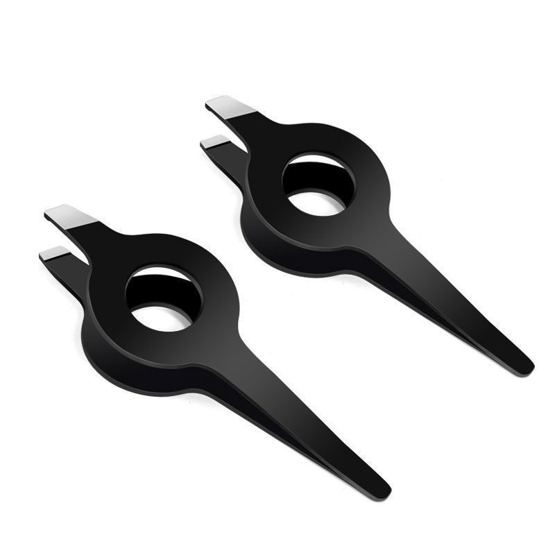 Rust-Proof Beauty Black Coated Slanted Eyebrow Stainless Steel Hair Removal Tweezers