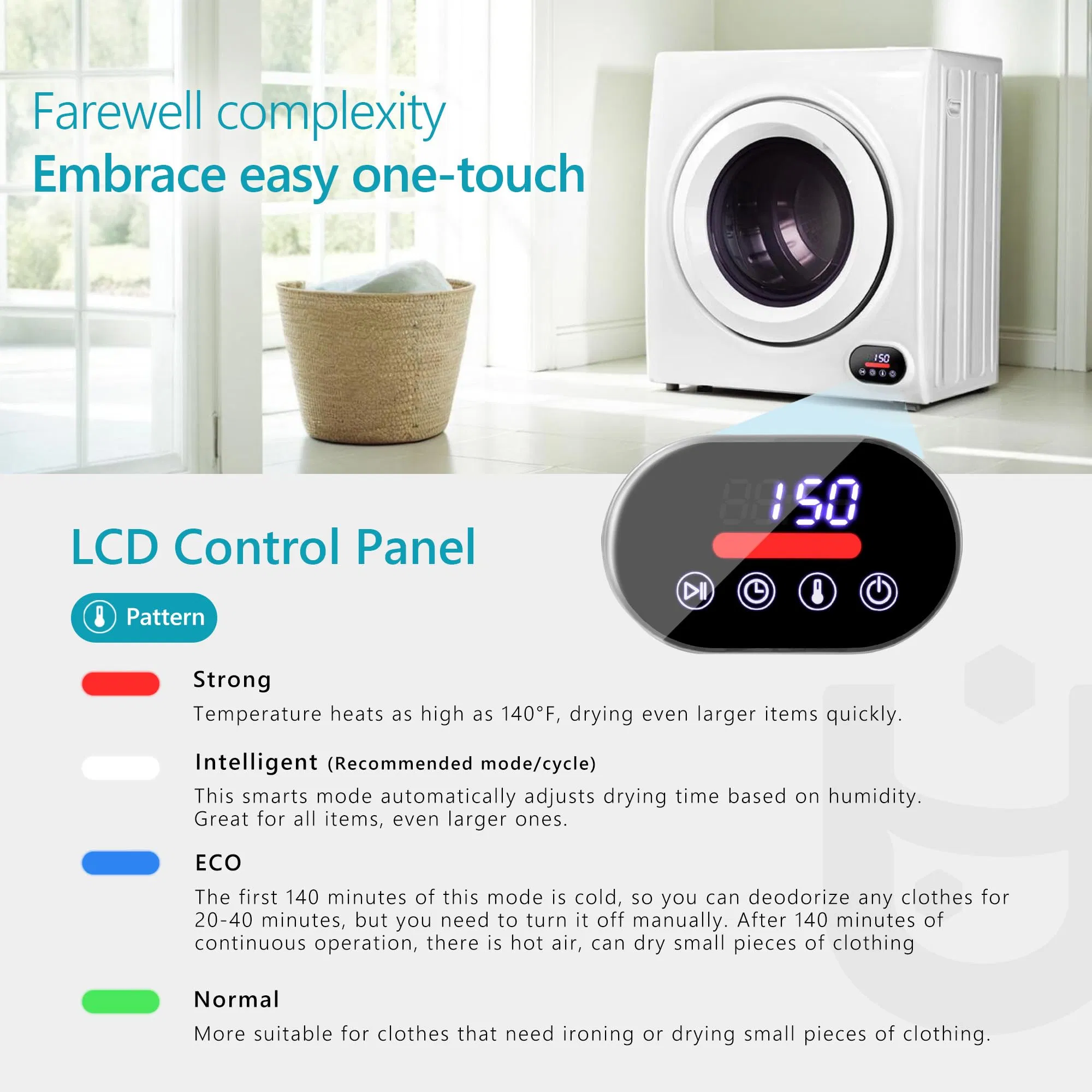 Large Capacity 90L Portable Clothes Dryer for Apartments, Dorms