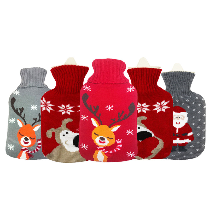 Personalized Custom Soft Hot Water Bottle Bag with Knitted Cover