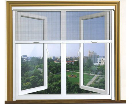 PVC Double Glazed Casement Window with Grill Design