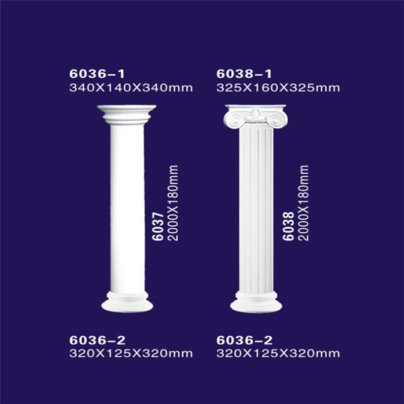 Round Shape Concrete Roman Columns / Architecture Pilaster with Luxury Marble Design