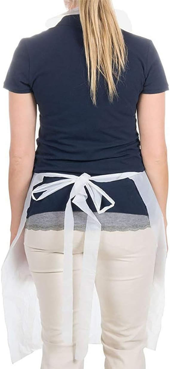 Thicken Lengthen Disposable Plastic Adults Aprons for Dinner, BBQ, Cooking, Painting