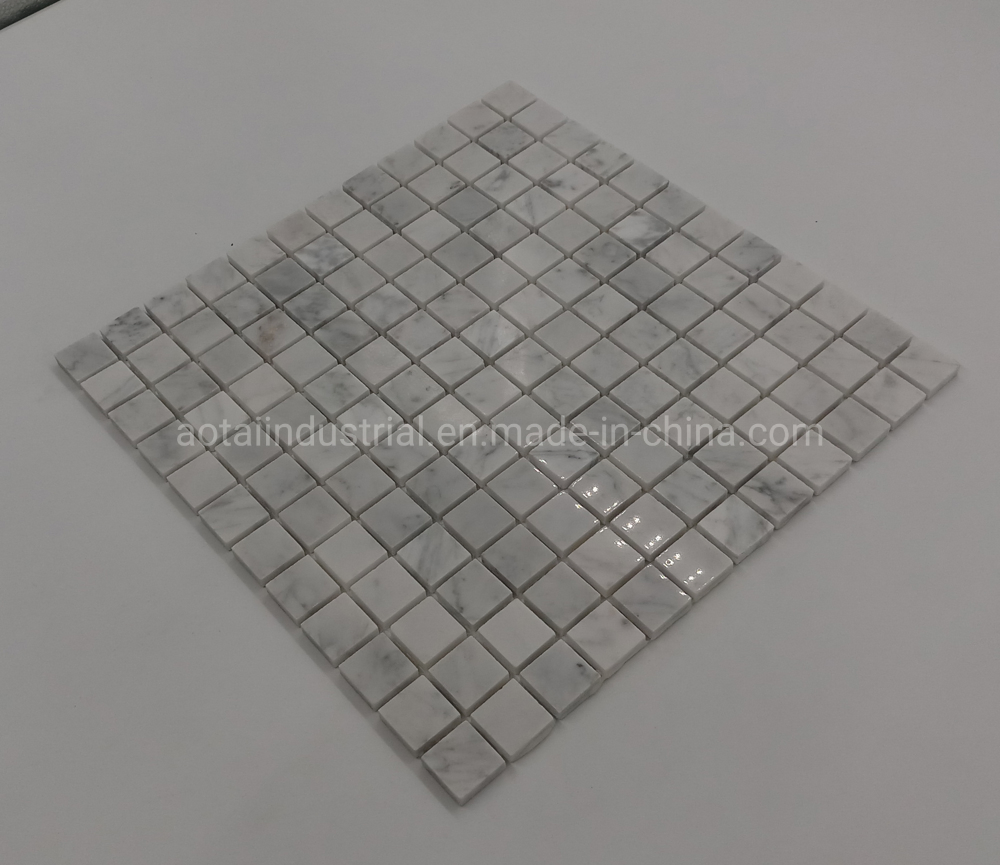Square Carara Marble Mosaic for Kitchen Wall and Floor Tile